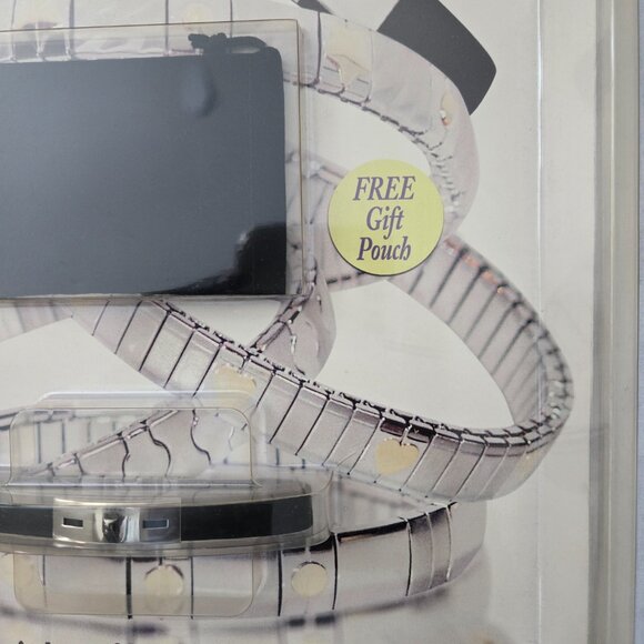 18KT GOLD & STAINLESS-STEEL BLACK BRACELET WITH BAG - Picture 7 of 8